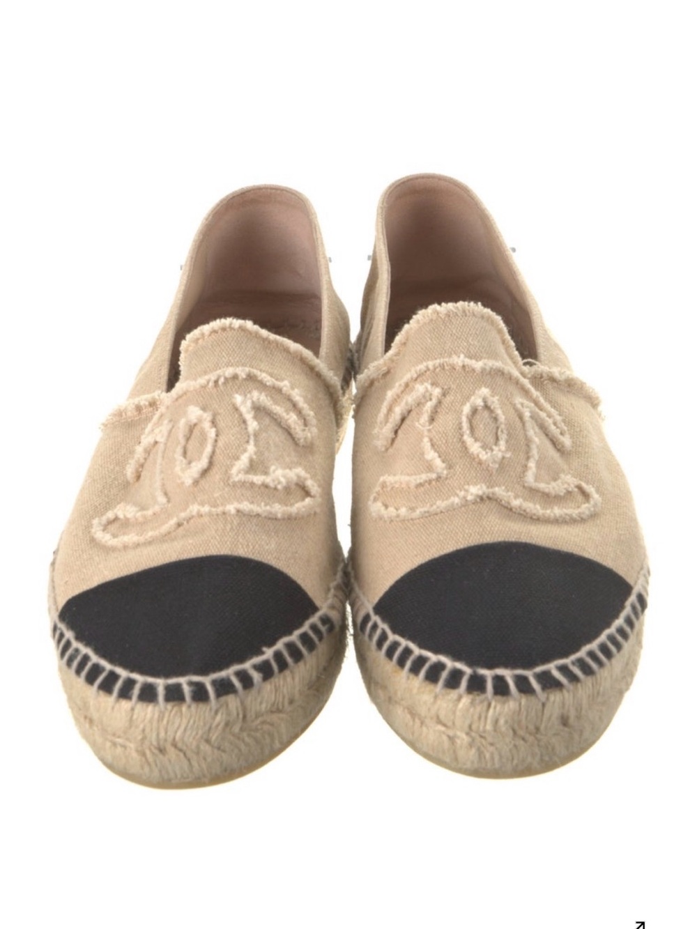 Chanel Women's interlocking CC Espadrilles (Black/Tan)